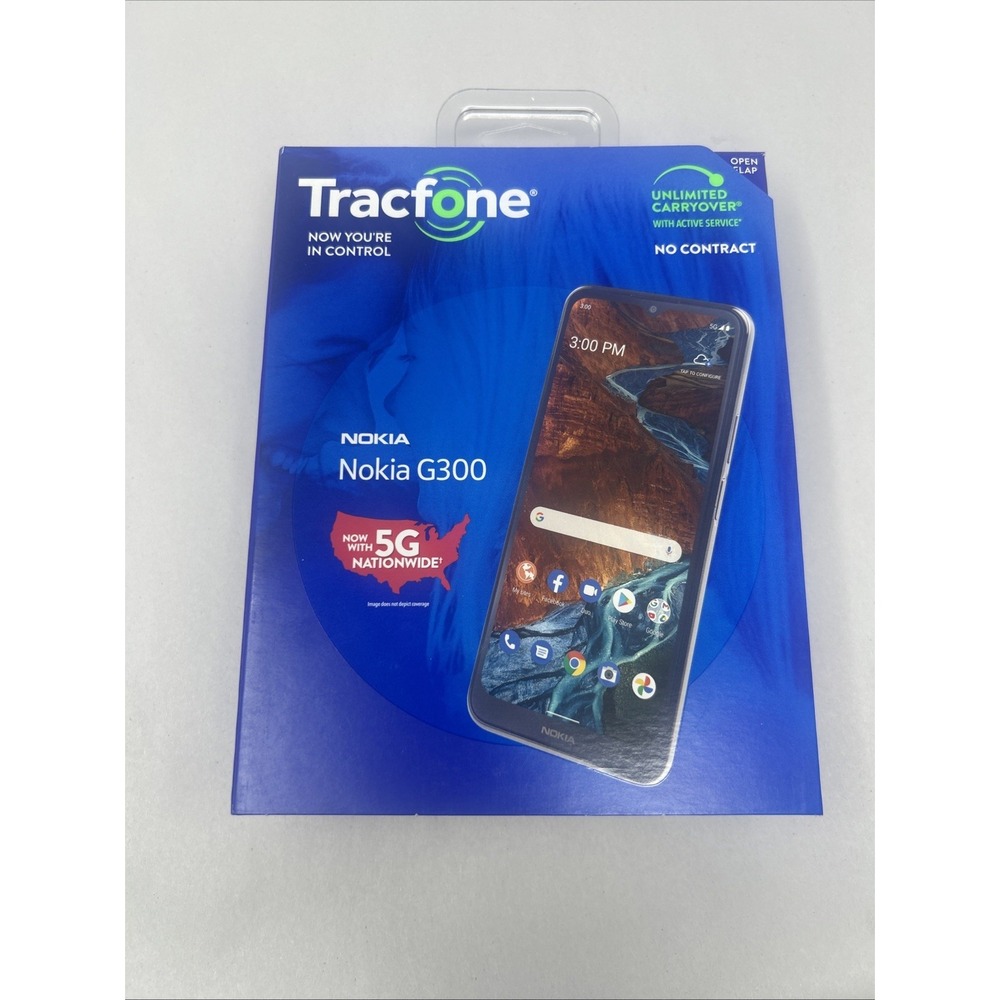 Nokia G300 5G TracFone Smartphone Triple Lens Camera 64GB 6.5" HD+ Black